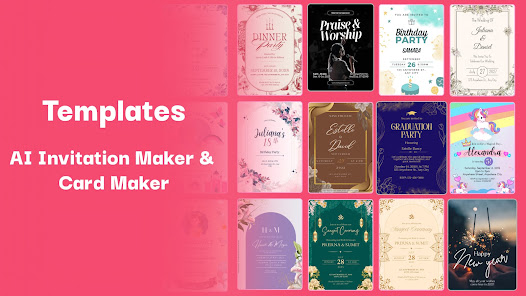 AI Invitation Maker template screen